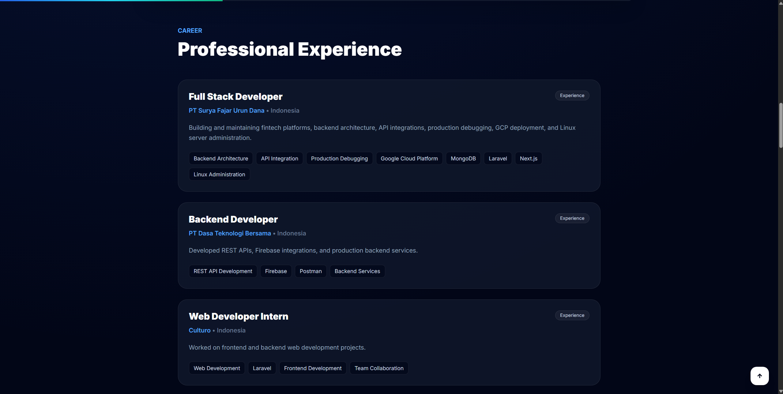 Personal Portfolio Website screenshot