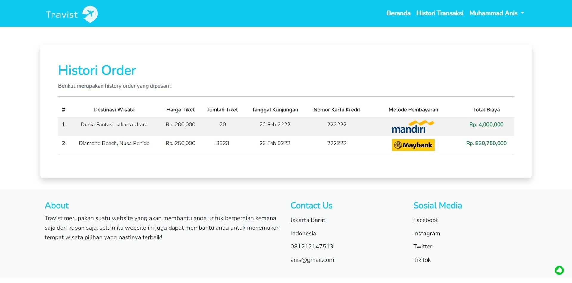 Travist screenshot